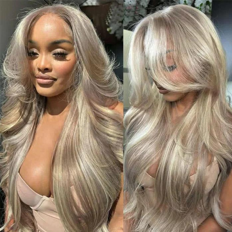 Ash Blonde Balayage 13 4 Lace Frontal 200 250 Density Human Hair