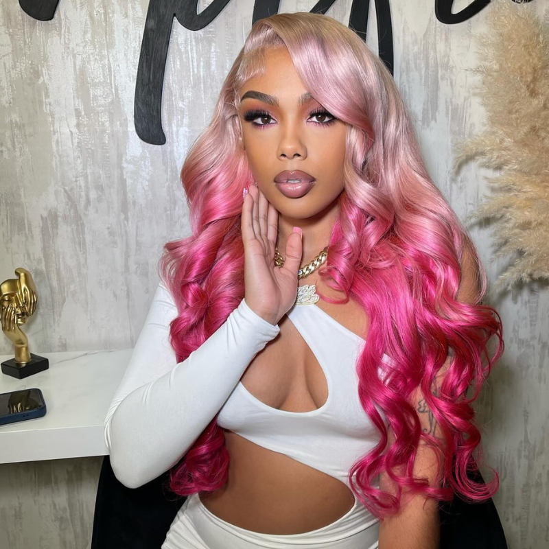 Human hair wigs pink best sale