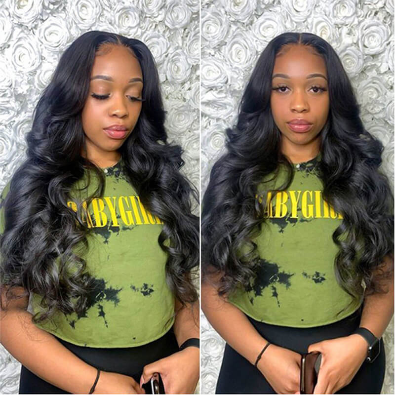 ALIGLOSSY 200 250 Density 13x6 HD Lace Front Body Wave Human Hair Wigs