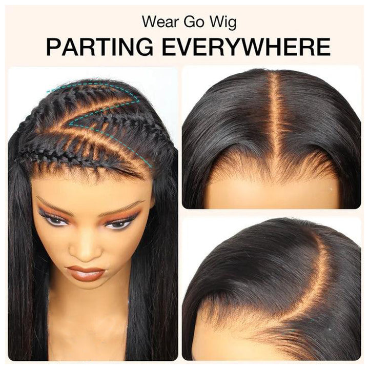 ALIGLOSSY Pre cut Pre plucked Glueless Lace Front Wigs 250 Density Pre Bleached Invisible Knots Body Wave Pre-Everything Wig