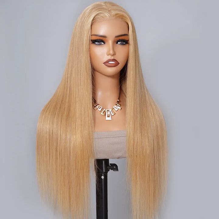 ALIGLOSSY 30 32 34 36 Inch 180  Density 13x4 Lace Frontal Ombre Brown P4 27 Highlights Honey Blonde Red Straight Hair Wig