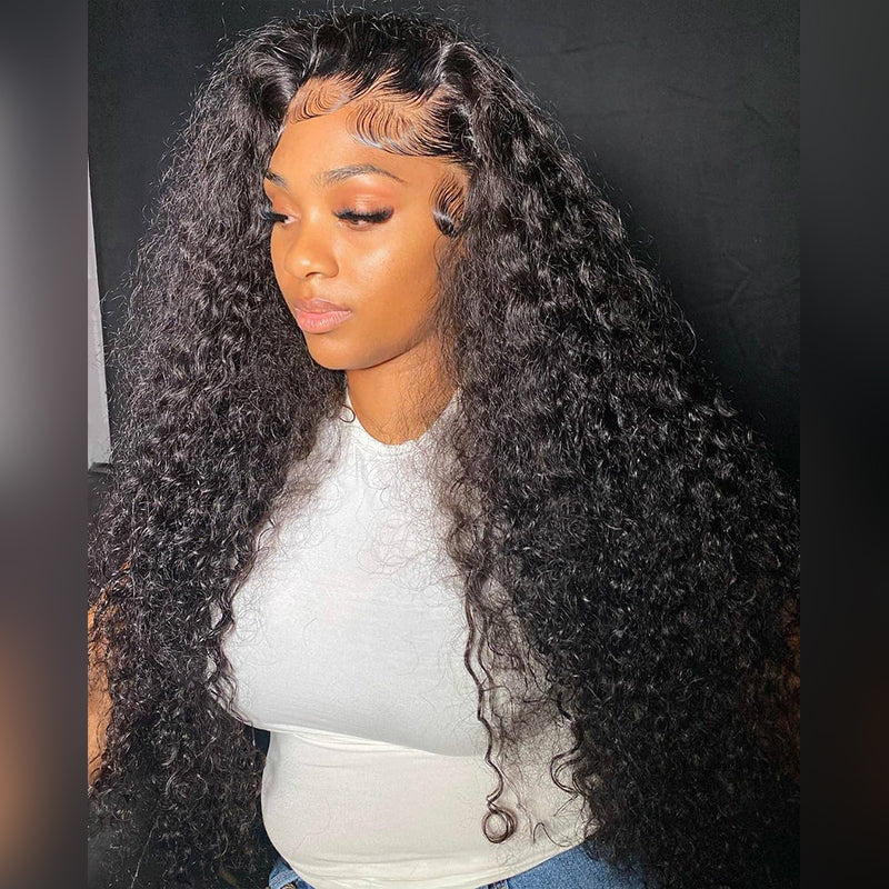 ALIGLOSSY 250 Density 13x6 Transparent Lace Front Kinky Curly Hair Wigs
