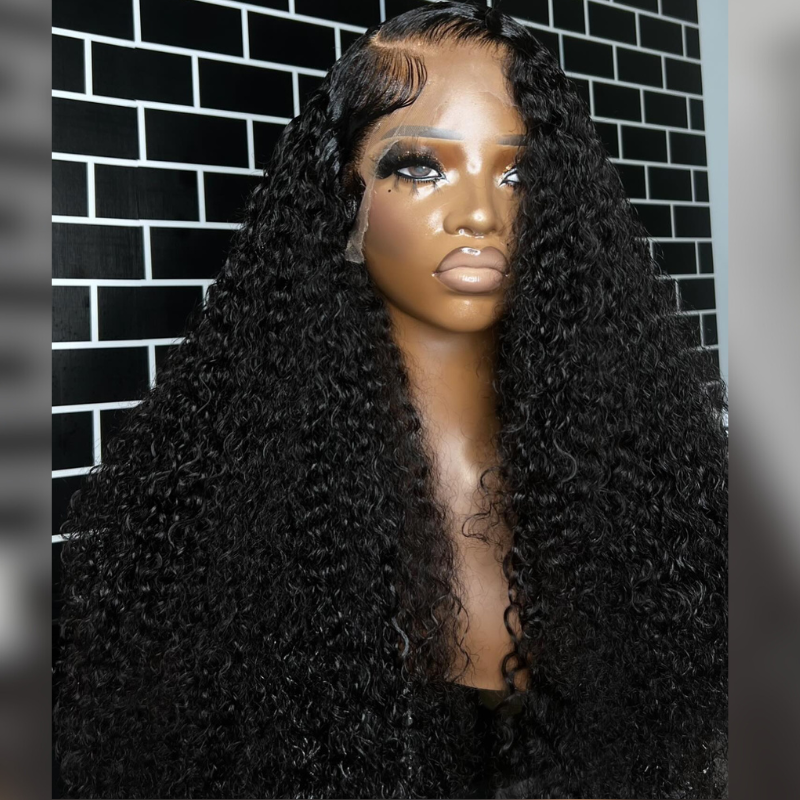 ALIGLOSSY 250 Density Water Wave Curly Human Hair Wig 13x4 Lace Frontal Virgin Human Hair Wigs