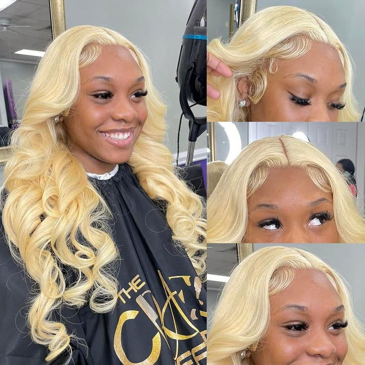 ALIGLOSSY 613 Blonde 180% Density Body Wave 13x4 13x6 Lace Front Wig