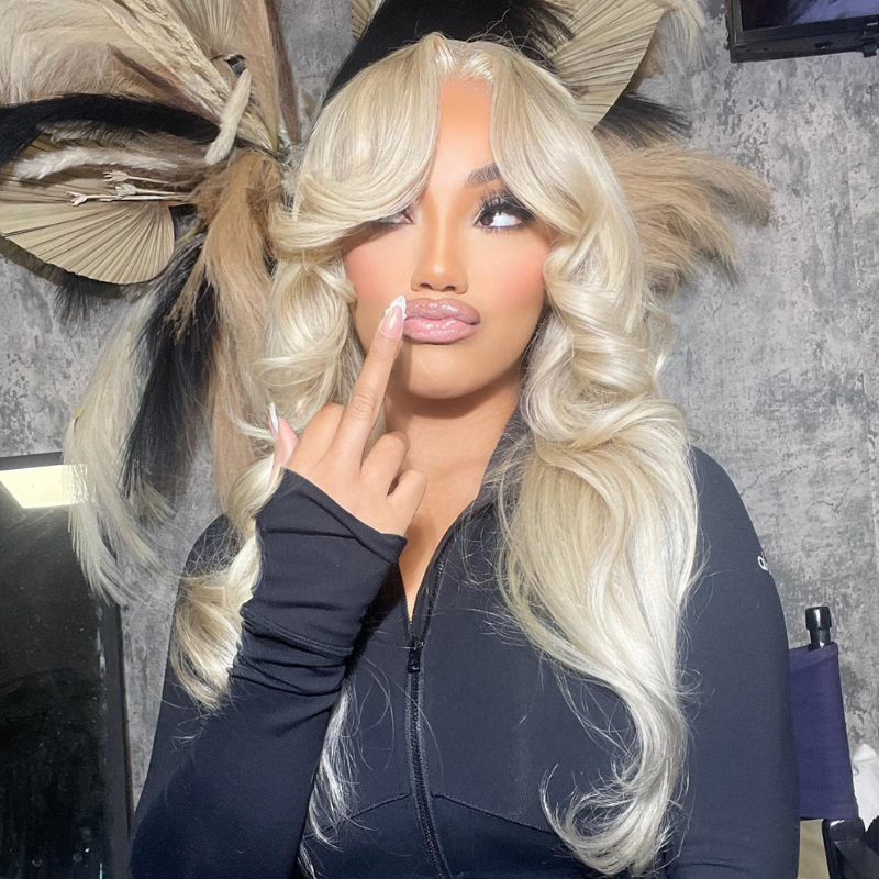 Aliglossy Curtain Bangs 613 Blonde 13x4 HD Transparent Lace Front Human Hair Wigs