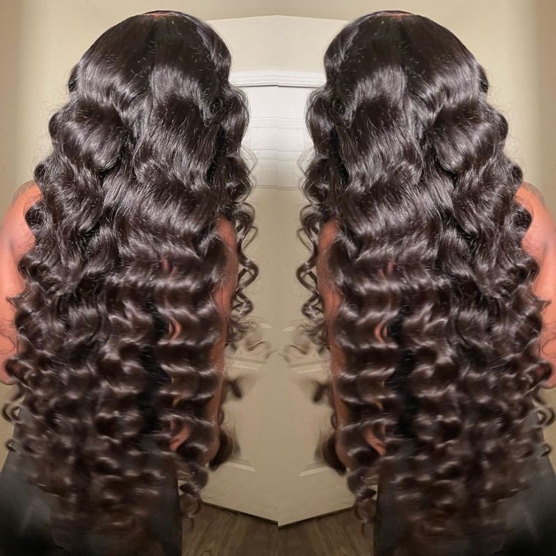 ALIGLOSSY Pre Plucked Pre Bleached 7x5 13x4 Glueless Wand Curls Wig Human Hair Pre Everything Wigs