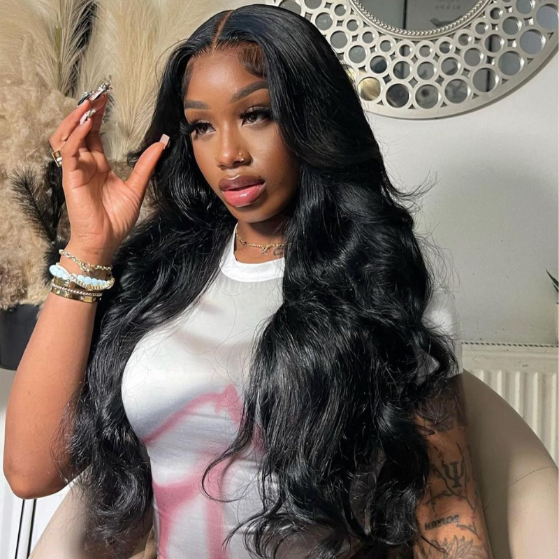 ALIGLOSSY 250 Density Pre Cut Pre Plucked Glueless Wear Go Lace Front Wigs Pre Bleached Invisible Knots Body Wave Pre-Everything Wig