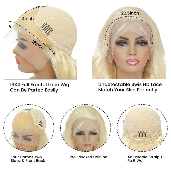 Aliglossy 250 300 Density Pink Brown On Blonde Highlights 13x4 Lace Front Hair Wigs