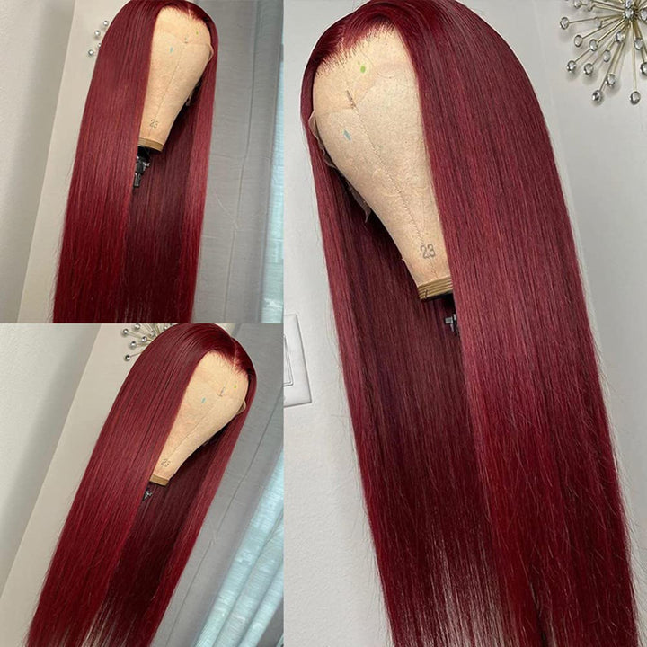 ALIGLOSSY 30 32 34 36 Inch 180  Density 13x4 Lace Frontal Ombre Brown P4 27 Highlights Honey Blonde Red Straight Hair Wig