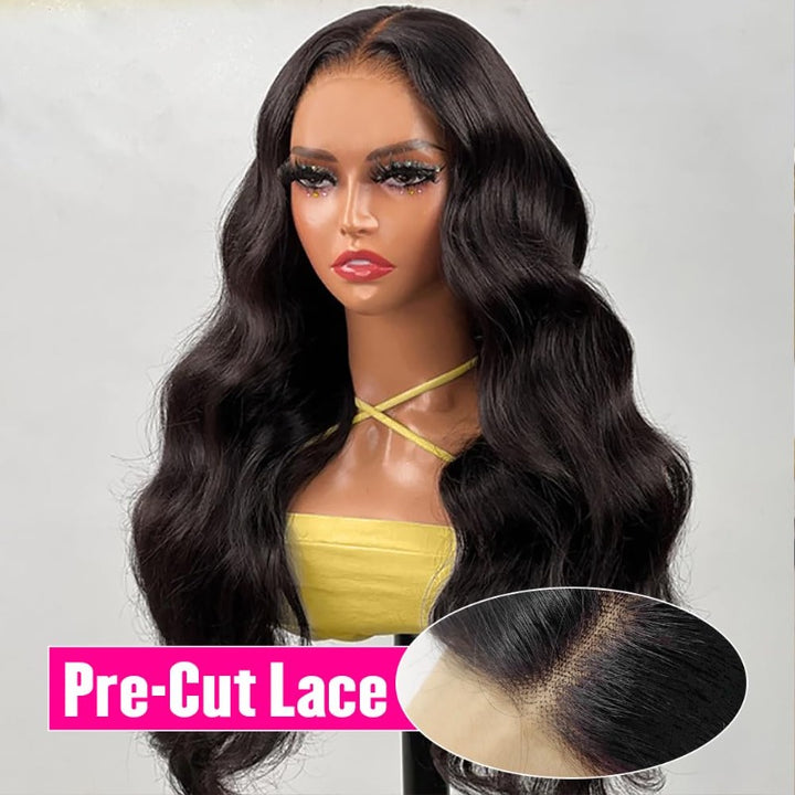 ALIGLOSSY 180% Density 4x4 5x5 Pre Plucked Pre Cut Wear And Go Glueless Body Wave Lace Closure Wig