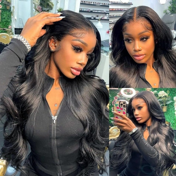 ALIGLOSSY 180% Density 4x4 5x5 Pre Plucked Pre Cut Wear And Go Glueless Body Wave Lace Closure Wig