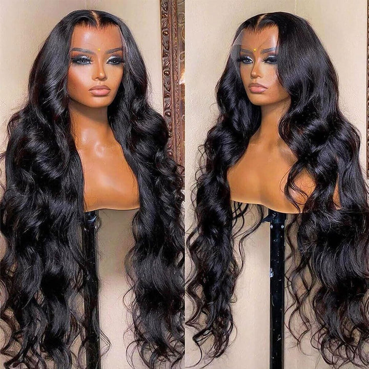 ALIGLOSSY 13X4 HD Transparent Lace Frontal Wig 16-32 inch Body Wave Lace Front Wig Human Hair Lace Frontal Wigs For Women Pre Plucked With Baby Hair