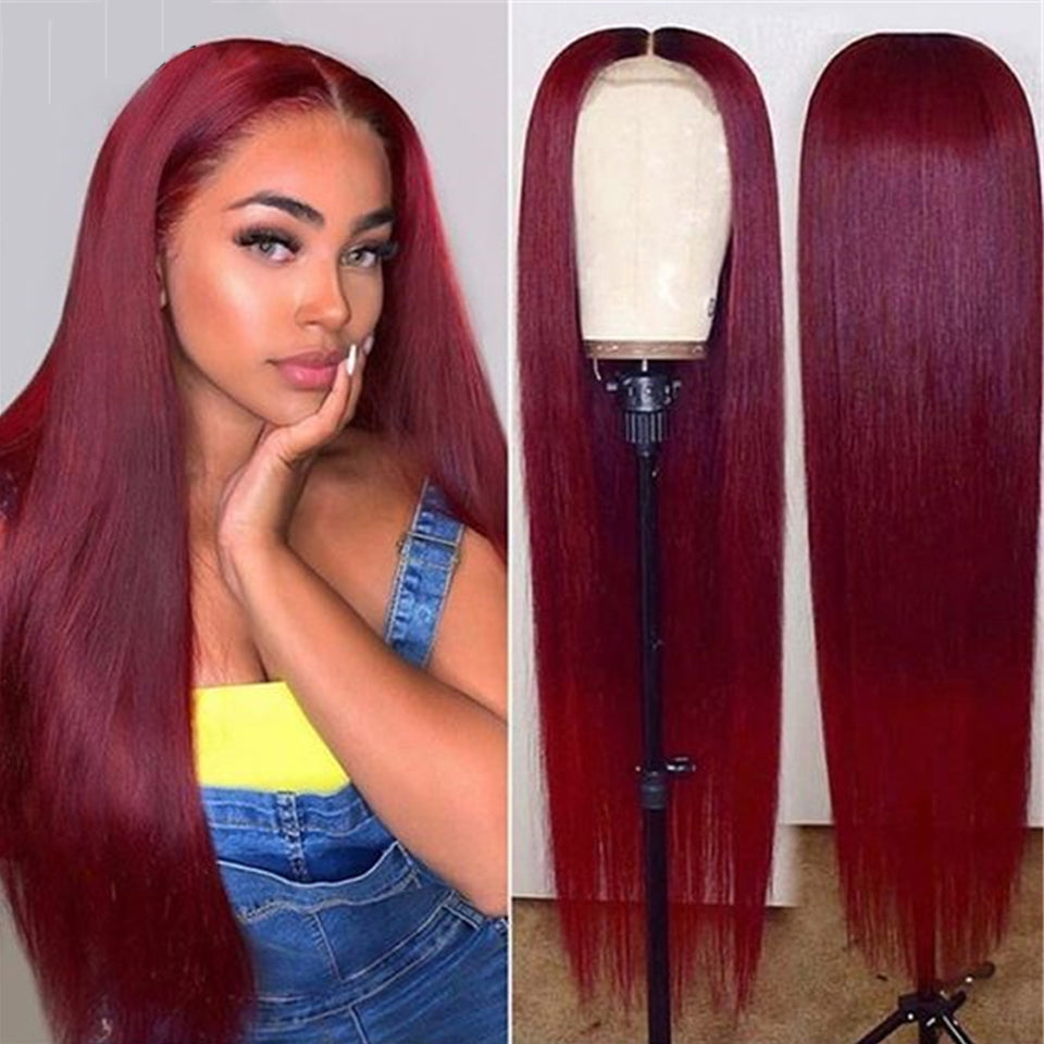 ALIGLOSSY 30 32 34 36 Inch 180  Density 13x4 Lace Frontal Ombre Brown P4 27 Highlights Honey Blonde Red Straight Hair Wig