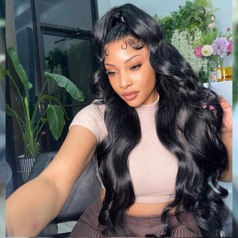 ALIGLOSSY Pre cut Pre plucked Glueless Lace Front Wigs 250 Density Pre Bleached Invisible Knots Body Wave Pre-Everything Wig