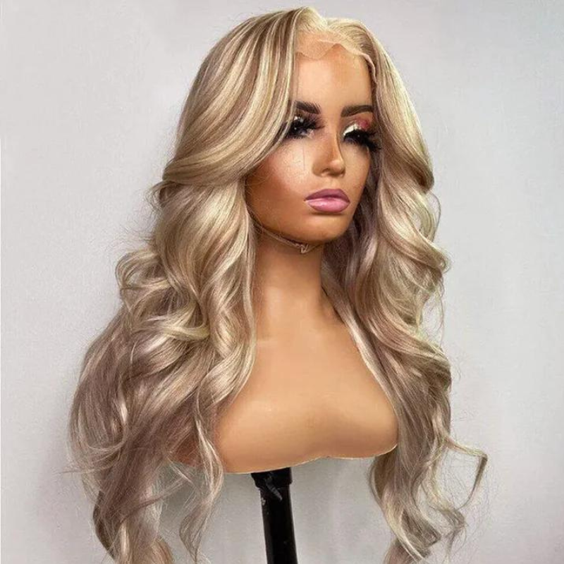 Aliglossy 250 Density Balayage Blonde Brown 13x4 Lace Front Human Hair Wigs