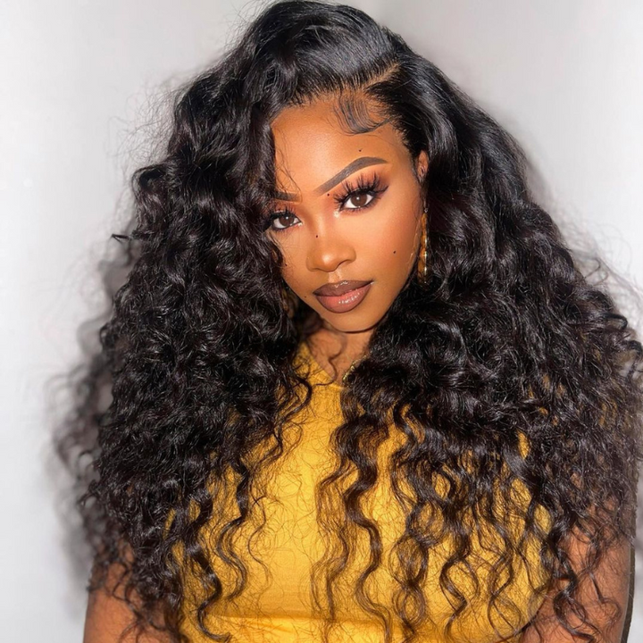 ALIGLOSSY 13 by 4 13 by 6 Lace Frontal Wand Curls Loose Deep Wave Human Hair Wig