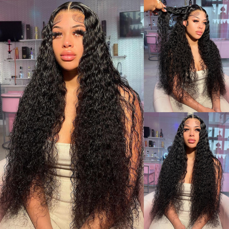 ALIGLOSSY 13 by 4 13 by 6 Lace Frontal Wig 13 * 4 13 * 6 Water Wave Human Hair Wigs