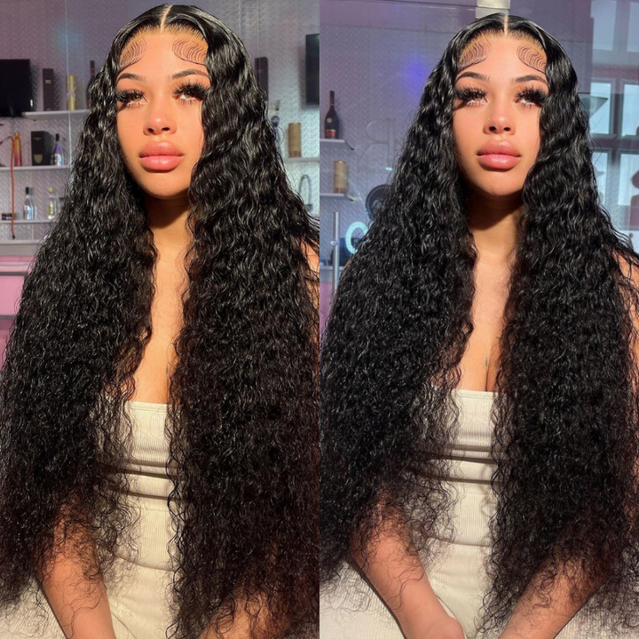 ALIGLOSSY 13 * 4 13 * 6 Water Wave Human Hair Wigs 13 by 4 13 by 6 Lace Frontal Wig