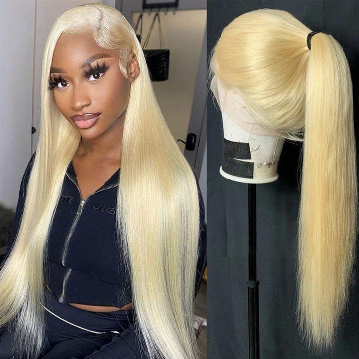 ALIGLOSSY 613 Blonde 13 by 4 13 by 6 Lace Frontal Straight Body Wave Deep Wave Human Hair Wigs