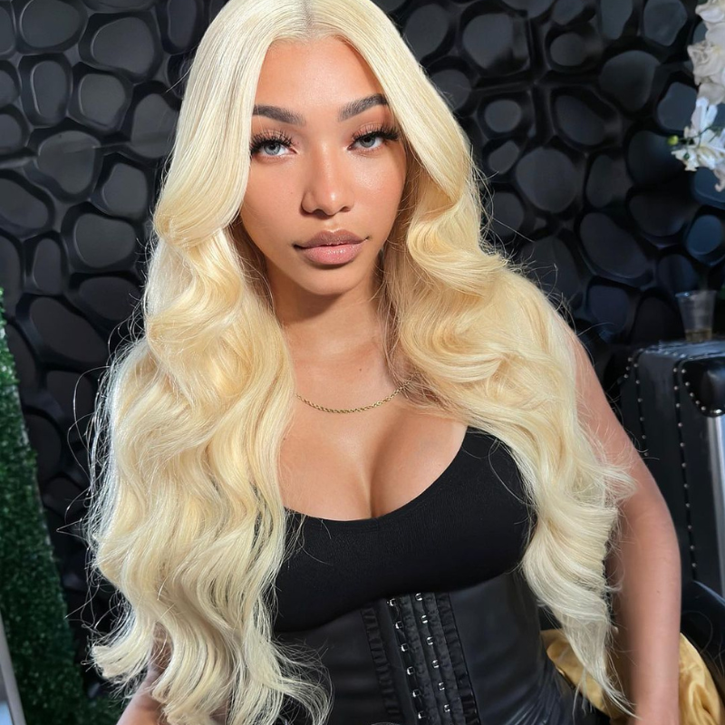 ALIGLOSSY 613 Blonde 13 by 4 13 by 6 Lace Frontal Straight Body Wave Deep Wave Human Hair Wigs