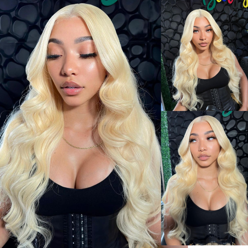 ALIGLOSSY 613 Blonde 13 * 4 13 * 6 Lace Front Wig 13 by 4 13 by 6 Body Wave Virgin Human Hair Wigs