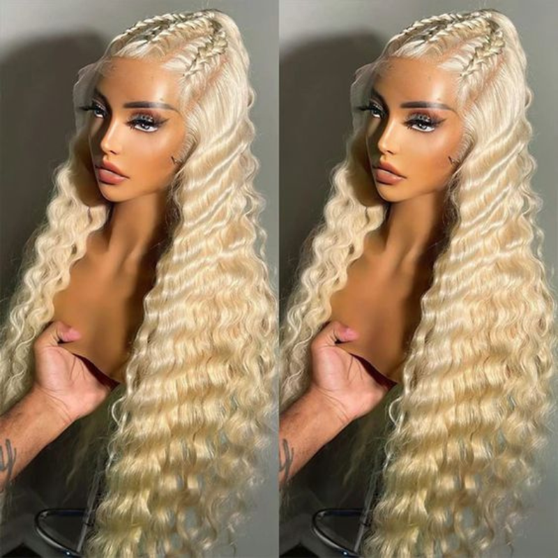 ALIGLOSSY 613 Blonde 13 by 4 13 by 6 Lace Frontal Straight Body Wave Deep Wave Human Hair Wigs
