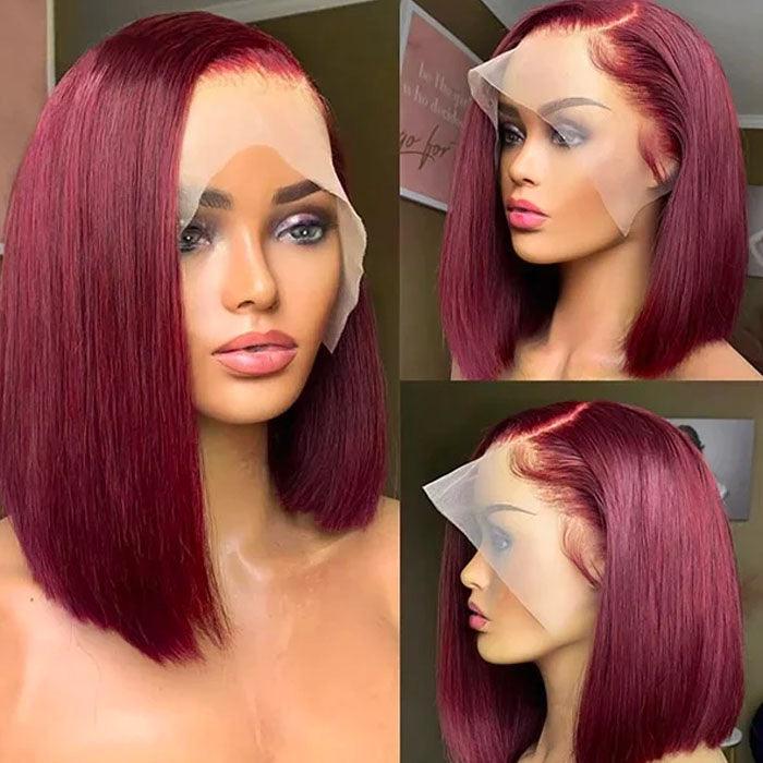 Aliglossy Grey Pink 613 Blonde 13x4 HD Lace Front Short Bob Human Hair Wigs