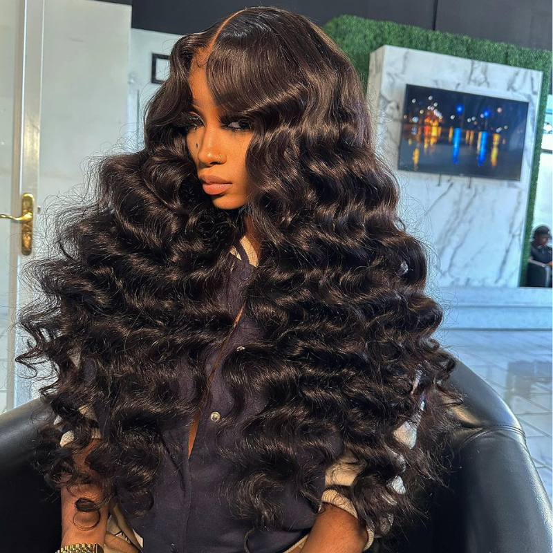 ALIGLOSSY 200 250 Density 13x6 Transparent Lace Front Loose Deep Wave Human Hair Wigs