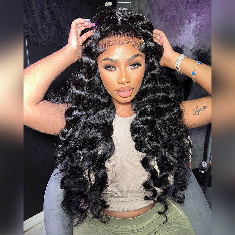 300 Density Wand curls 13x4 Lace Front Loose Deep Wave Human Hair