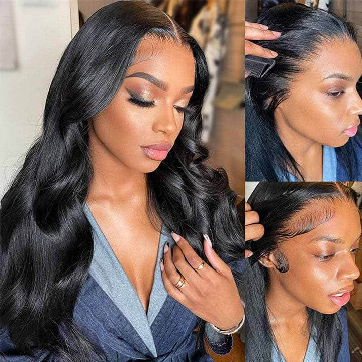 ALIGLOSSY 13X4 HD Transparent Body Wave Lace Frontal Wig 16-32 inch