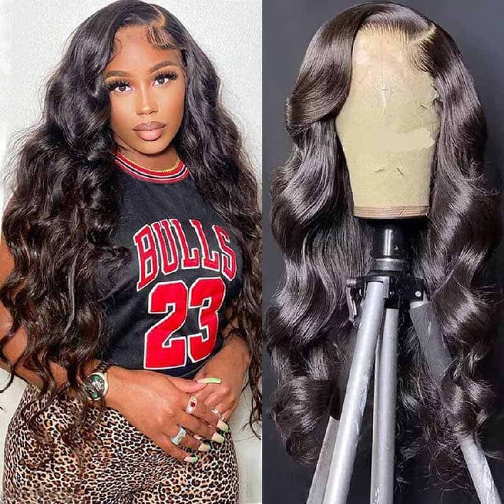 High Density 200% 250% Body Wave Human Hair HD Lace Front Wigs