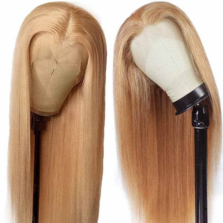 ALIGLOSSY 250 Density Honey Blonde 13x4 HD Transparent Straight Lace Front Wig