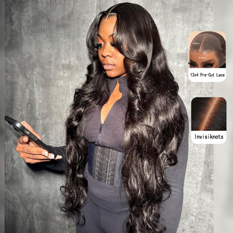 ALIGLOSSY Pre-Everything Pre Cut Pre Plucked Bleached Glueless Wear Go Lace Front Wigs