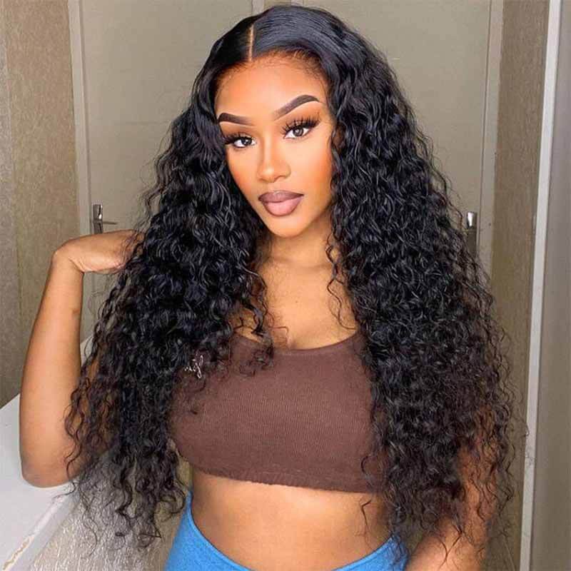 ALIGLOSSY 180 Density Pre Plucked 13x4 Water Wave Lace Front Wigs