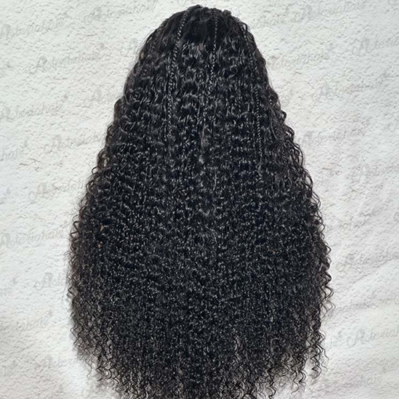 Aliglossy Pre Braided 13x4 13x6 Lace Frontal Human Hair Wig 250% Density Deep Wave Wigs