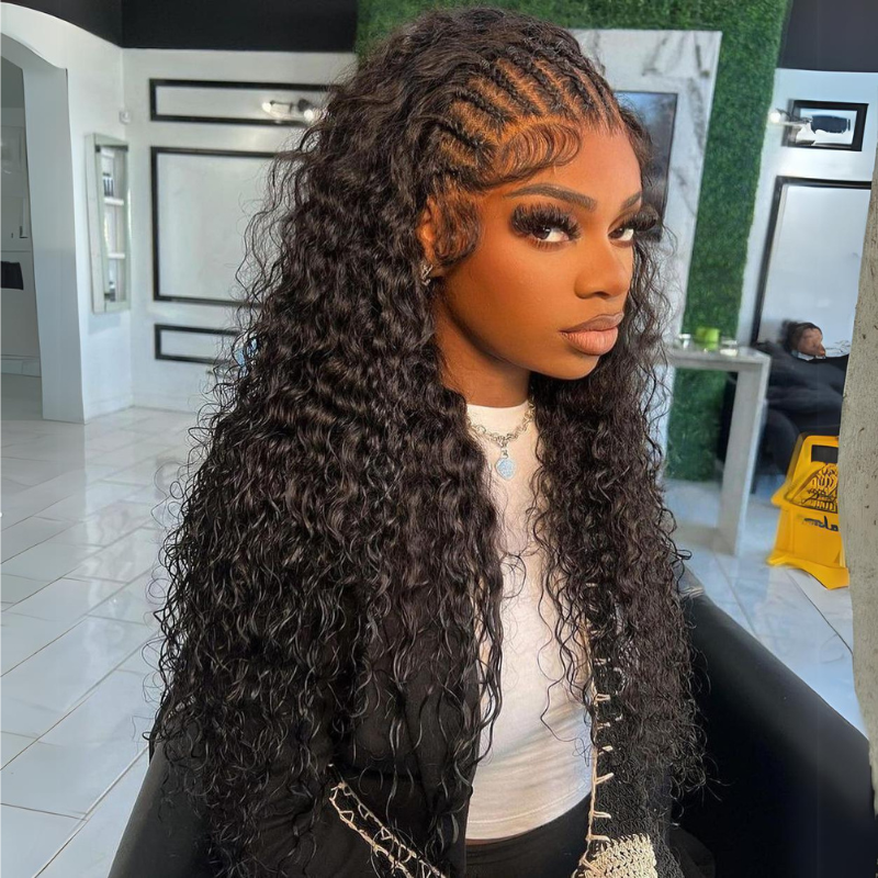 Aliglossy 13x4 13x6 Lace Frontal Braids Wig Deep Wave Human Hair Wigs