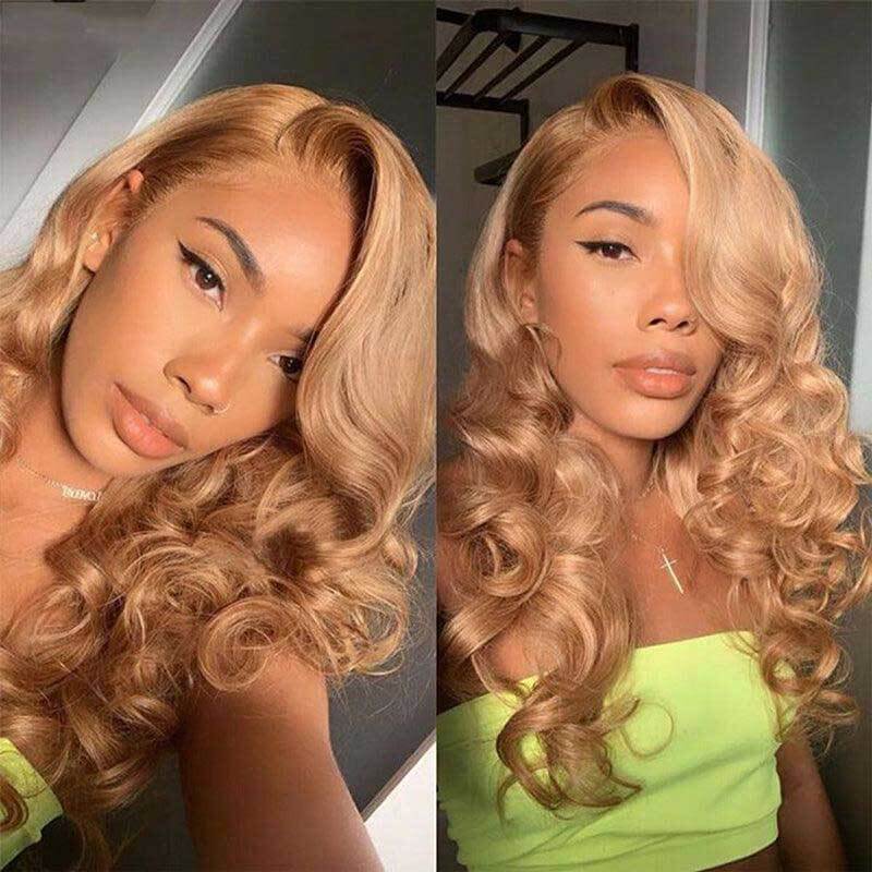 ALIGLOSSY #27 Honey Blonde 13x4 Glueless Body Wave Lace Front Wig