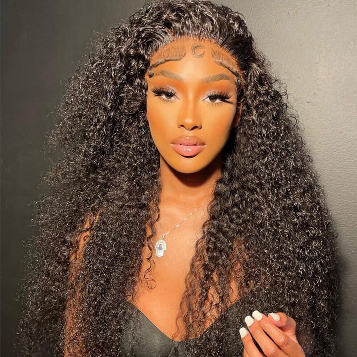 ALIGLOSSY Pre-Everything Wear Go Glueless 13x4 Lace Front Deep Wave Curly Hair Wigs