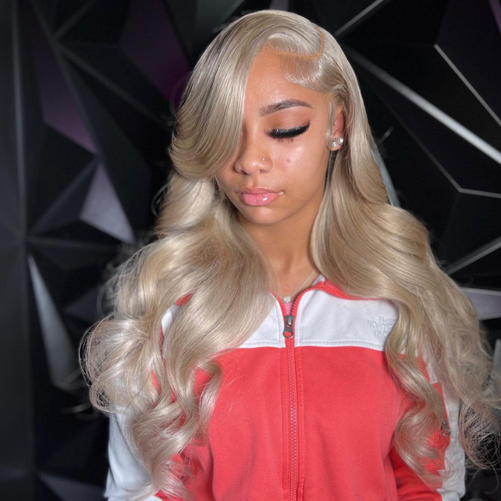Aliglossy 250 300 Density Platinum Blonde 13x4 Lace Front Body Wave Hair Wigs