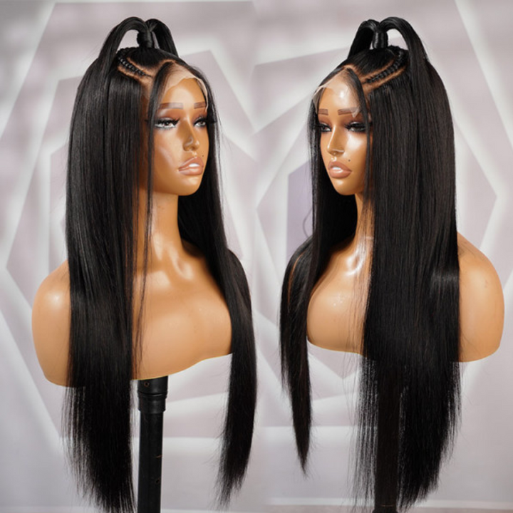 Aliglossy 250% Density Pre-styled Half Up Half Down 13x4 13x6 Lace Frontal Straight Hair Wigs