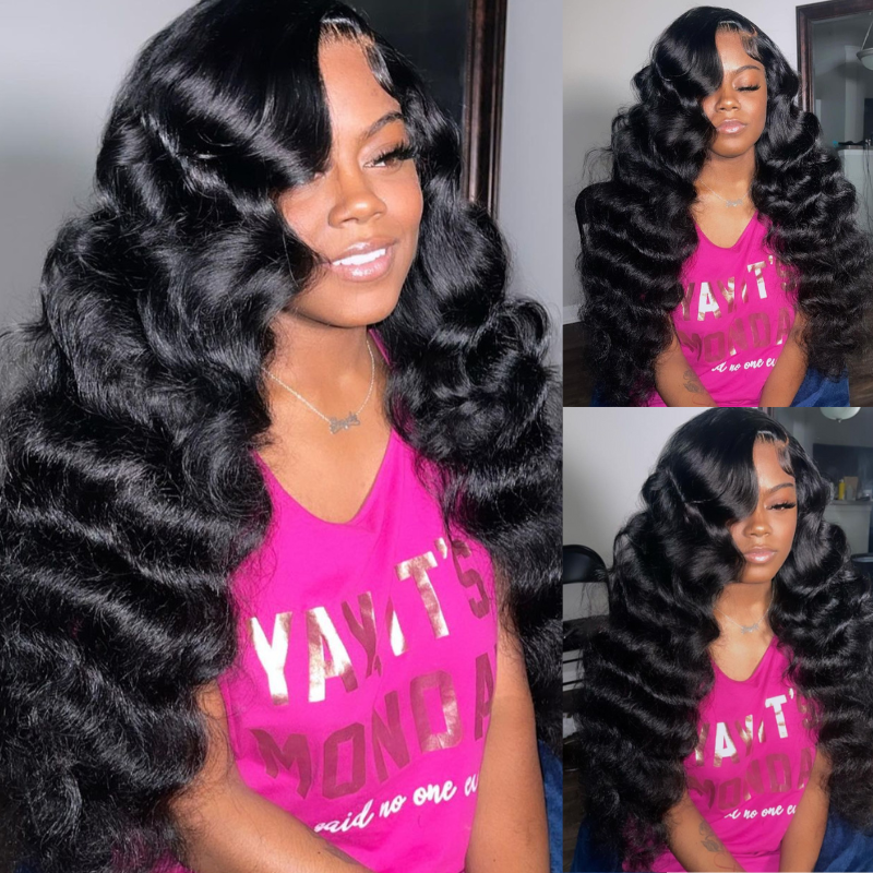 ALIGLOSSY 250 Density Pre Everything Bleached Knots 7x5 13x4 Lace Front Wand Curls Human Hair Wigs