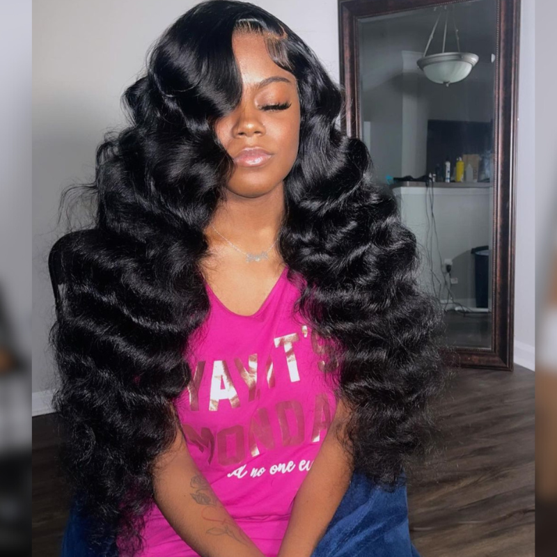 ALIGLOSSY 250 Density Pre Everything Bleached Knots 7x5 13x4 Lace Front Wand Curls Human Hair Wigs