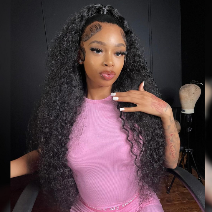 ALIGLOSSY Pre Plucked Pre Everything 250 Density 7x5 13x4 Lace Front Glueless Curly Human Hair Wigs