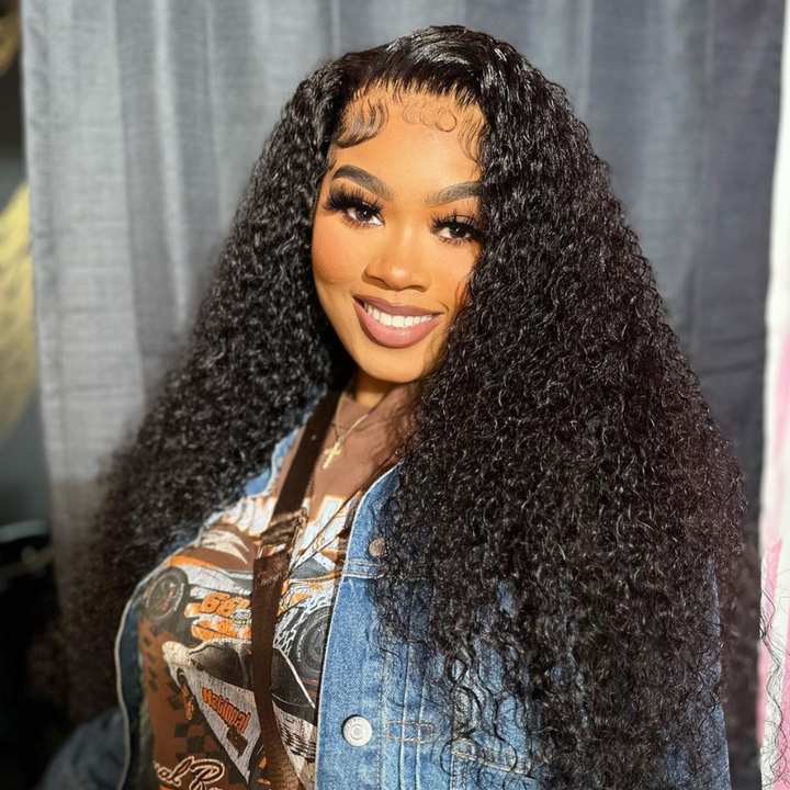 ALIGLOSSY Pre Plucked Pre Bleached Wear Go Glueless Beginner Friendly Wig 250 Density 5x7 13X4 Lace Front Curly Hair Pre-Everything Wigs