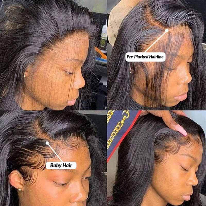 ALIGLOSSY Pre-Plucked 13x4 HD Transparent Straight Lace Frontal Wigs