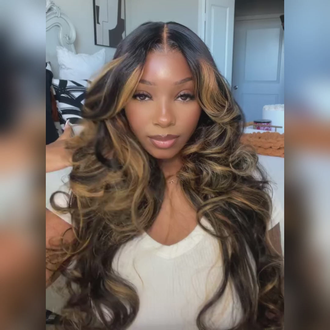 24"=$119 (With Code : AL10) ALIGLOSSY 13x4 #4 Brown 13x6 P1B/30 Lace Front Body Wave Wigs