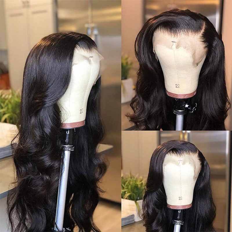 ALIGLOSSY HD Transparent Lace Front Body Wave Wigs Virgin Human Hair